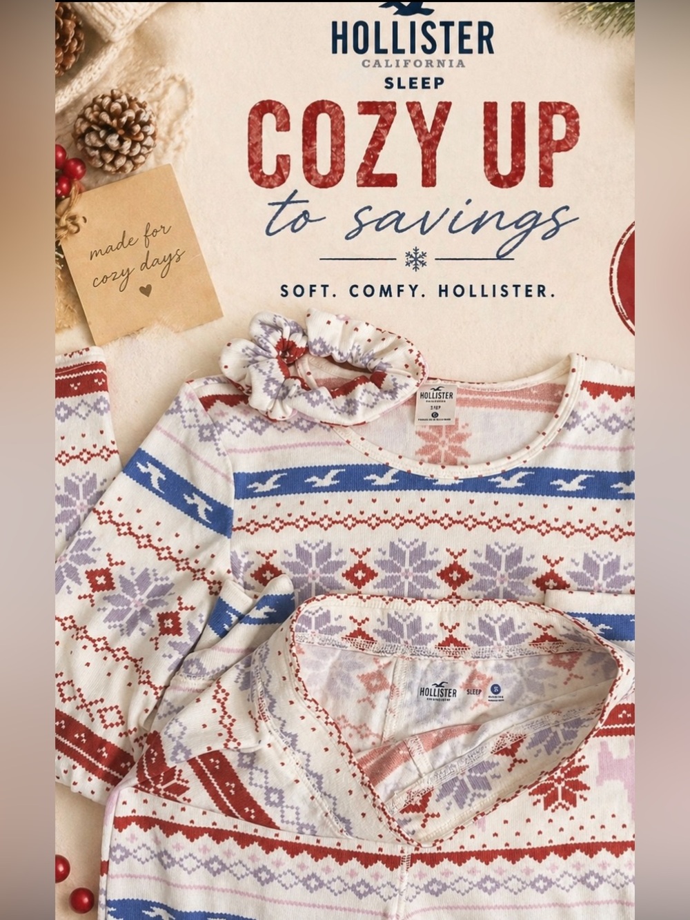 Hollister Cozy Winter Pajama Set (Like New)